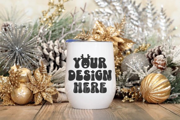 12oz White Wine Tumbler Christmas Mockup: Graphics for Mugs Amp