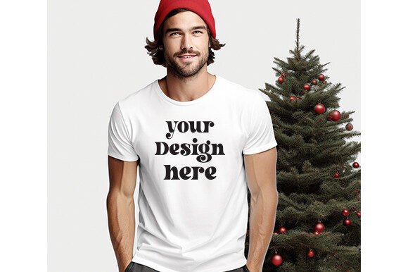 Bella Canvas Christmas White Mockup: Graphics for Christmas Amp