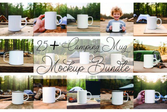 Camping Mug Mockup Bundle: Graphics for Mugs Amp