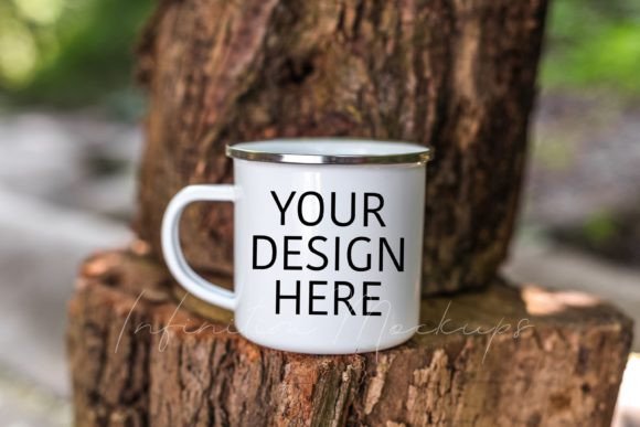 Camping Mug Mockup Enamel Graphics Mugs Amp