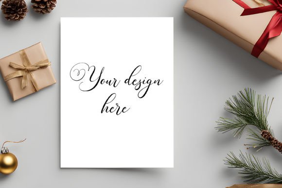 Christmas Card Mockup 7: Graphics for Invitations Amp