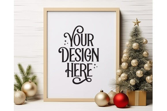 Christmas Frame Mockup: Premium Graphics for Christmas Amp