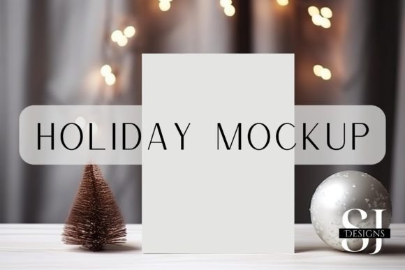 Elegant Evening Holiday Invite Mockup: Graphics for Invitations Amp