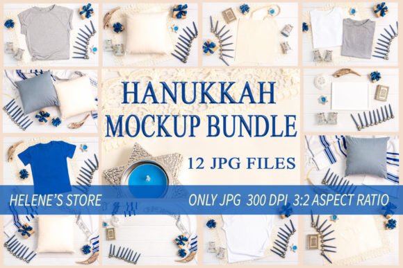 Hanukkah Mockup Bundle: Graphics for Christmas Amp