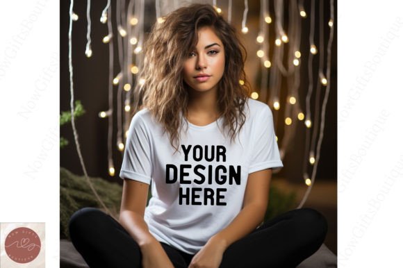 Happy New Year Woman Mockup 14: Graphics for Christmas Amp