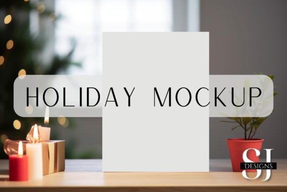 Holiday Festive Invite Mockup: Graphics for Invitations Amp