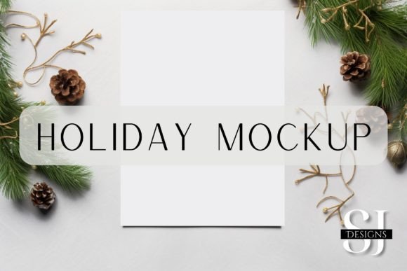 Holiday Winter Invite Mockup: Graphics for Invitations Amp