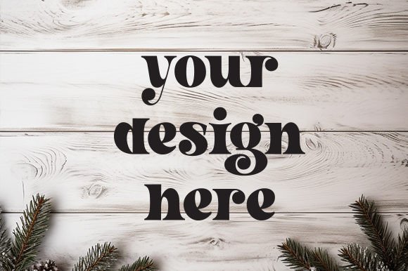 Rustic Christmas Mockup: Flat Graphics & Backgrounds