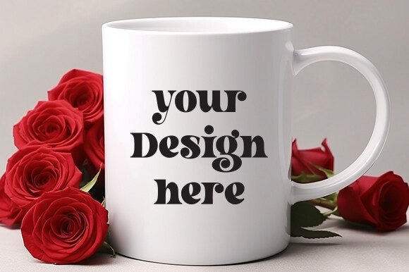 Valentine's Day White Mug Mockup 2 for Graphics & Mugs Amp