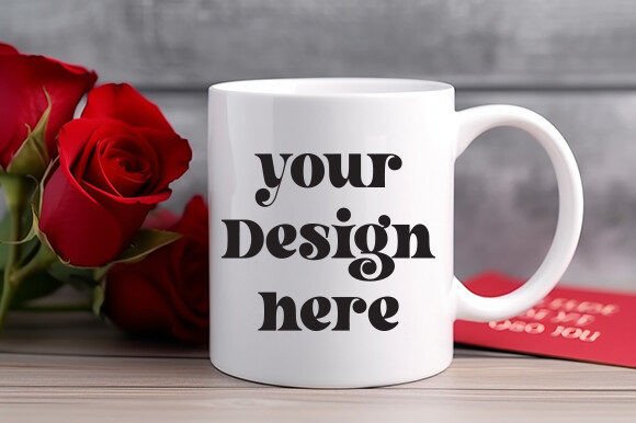 Valentine's Day White Mug Mockup 22: Graphics for Mugs Amp