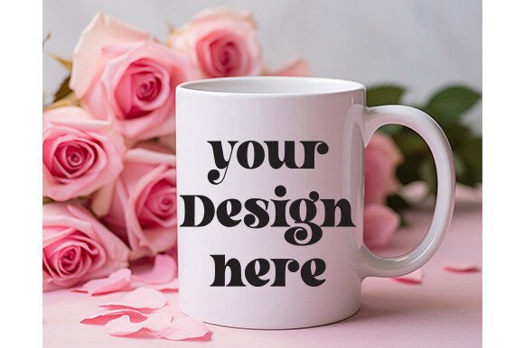 Valentine's Day White Mug Mockup 3: Graphics for Mugs Amp
