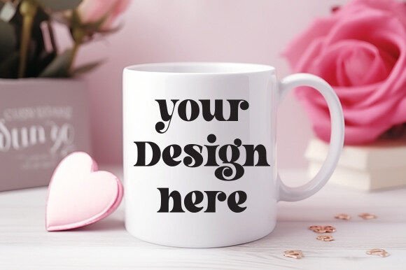 Valentine's Day White Mug Mockup 77: Graphics for Mugs Amp