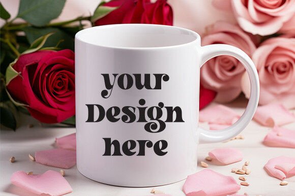 Valentine's White Mug Mockup 47: Graphics for Mugs Amp