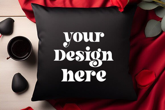 Valentines Day Pillow Mockup Black: Graphics for Pillows Amp